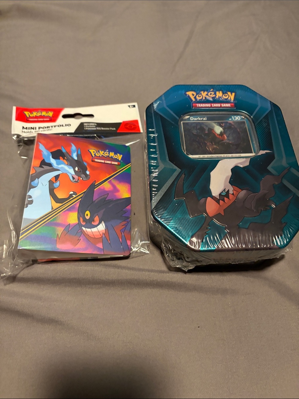 Pokemon Trading Cards Tin & Mini Portfolio - Teal Blue
